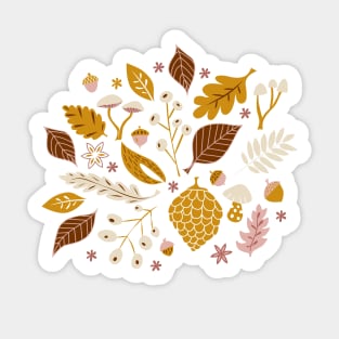 Fall Foliage in Gold + Brown Sticker